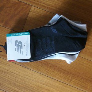 NWT New Balance Active Elements 6 pairs men's size M (7.5-9) no show socks